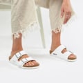 Miniatyrbild 3 av 5: Birkenstock Arizona Soft Footbed Tofflor Unisex Slip On Vardagsskor White 41