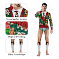 Miniatyrbild 2 av 5: Realist 3D-tryckt Helkroppsdräkt för Vuxna Män och Kvinnor - Fult Julklapps-Party Onesie Jumpsuit M