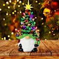 Miniatyrbild 6 av 8: Luminous Dwarf Resin Julgran Dekorationer, Glödande Dwarf Keramik Julgran med Flerfärgade Ljus för Bordsprydnad