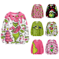 Miniatyrbillede 2 af 3: Dame 3D Grim Jule Sweater Sjov Nyhed Strikket Trøje Vinter Varm Langærmet Rund Hals Xmas Pullover Toppe #7 4XL