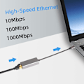 Miniatyrbild 2 av 5: Ultra Snabb USB C till Ethernet Adapter, Aluminiumlegeringshölje för Förbättrad Hållbarhet, Bred Kompatibilitet med 1Gbps LAN-stöd för Bärbara Datorer,