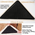 Miniatyrbild 3 av 6: 8-pack halkfria mattgripers, återanvändbara halkfria matttejp, 8-pack hörnmattgripers för mattor, 8 dollar