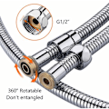 Miniatyrbilde 4 av 6: Universell dusjslange (G1/2 tommer, 2m), anti-kink dusjslange, rustfritt stål/krom