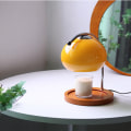 Miniatyrbilde 5 av 8: Aroma voks smeltende lampe retro tre oppbevaringsbrett glass stearinlys varmer lampe soverom nattbord ambient bordlampe EU 220V