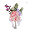 Miniatyrbillede 2 af 2: 4 stk. Eksklusive Kunstige Blomsterbuket Corsage til Bryllup Fest Hjem Dekoration