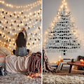 Miniatyrbillede 4 af 8: 4 grupper af solfeér, varmt hvidt, 100 LED solstrenglamper, udendørs vandtæt, 8-mode kobbertråd sol julelys