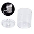 Miniatyrbillede 7 af 8: Transparent Rund Bomuldspodsetui Akryl Bomuldspindholder Opbevaringsbeholder Organizer