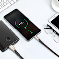 Miniatyrbild 2 av 5: EcoCharge Elite: Transparent Skaldesign Snabbladdning & Synkroniseringskabel, 2-i-1 Design USB Typ C 3A Laddning Och Dataöverföring, Verklig Snabbladdning, 3m