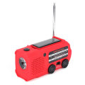 Miniatyrbild 6 av 8: Multifunktionell handvevradio ABS solenergi SOS-larm nödficklampa Powerbank