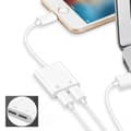 2 i 1 Lightning-adapter / splitter iPhone 7/8/X Vit