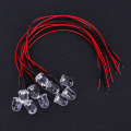 Miniatyrbillede 5 af 8: 50 stk. 12V LED formonteret lysdiode 10 mm rund hovedlyspære DIY varm hvid-belysning