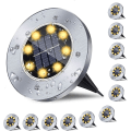 Miniatyrbillede 1 af 8: Pakke med 12 solgulvlamper, sollamper til udendørs, havebelysning sol, vandtæt sollampe have, sollamper have til