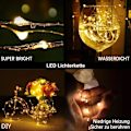Miniatyrbillede 2 af 5: Lysguirlande [Pakke med 20], Mini Batteri LED Girlande 1M 10 LED Kobbertråd Indendørs og Udendørs Dekorationslys til Soveværelse Jul