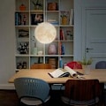 Miniatyrbilde 3 av 5: 3D Måne Lysekrone-Måne Taklampe Måne Lysekrone Planet Taklampe Hengelampe Månebelysning Restaurant Bar Hjem Barnerom LED