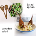 Miniatyrbillede 5 af 8: Træske gaffel, træbestik salatgaffel