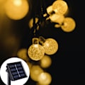 Miniatyrbild 1 av 7: Vattentäta 12m 100LED Solcellsdrivna String Lights Bubbelkula Utomhus Trädgård Innergård Dekoration Varm Vit 1.8cm Ljuskula