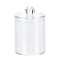 Miniatyrbillede 1 af 8: Transparent Rund Bomuldspodsetui Akryl Bomuldspindholder Opbevaringsbeholder Organizer