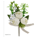 Miniatyrbilde 1 av 2: 4 stk. Hvit Silke Boutonniere Corsage Brudgom Brud Kunstig Bryst Blomst Bryllupsfest Dekor