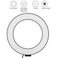 Pikkukuva 6 / 8: LED-rengasvalo täyttövalolamppu valokuvauslaitteet puhelimen suoratoistoon selfie 16cm16cm