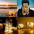 Miniatyrbild 5 av 6: Magiska LED-ljusslingor, batteridrivna med timerfunktion, flexibel ultratunn tråd perfekt för gör-det-själv-projekt, varmvita belysningsset