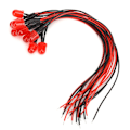 Miniatyrbillede 2 af 8: 50 stk. 12V 8mm lyse kromatiske LED-pæreperler med 20CM 26AWG ledning til elektrisk ledningsevneRød & Rød