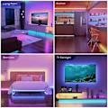 Miniatyrbild 2 av 5: LED-slinga för rumsinredning, RGB färgskiftande USB-driven drömfärg individuellt adresserbar LED-slinga för TV, dator, under