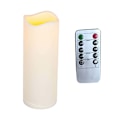Miniatyrbillede 2 af 3: Evigt glødende LED-indendørs/udendørs stearinlys, timer, Bisque, 3\" x 9\"