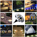 Miniatyrbillede 2 af 8: Pakke med 12 solgulvlamper, sollamper til udendørs, havebelysning sol, vandtæt sollampe have, sollamper have til