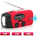 Pikkukuva 3 / 5: Hätätilanteen aurinkoradio, itsevirittyvä kampiradio LED-taskulampulla, AM/FM/WB-sääradio 2000 mAh:n ladattavalla akulla älykkäille