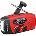 Pikkukuva 1 / 5: Hätätilanteen aurinkoradio, itsevirittyvä kampiradio LED-taskulampulla, AM/FM/WB-sääradio 2000 mAh:n ladattavalla akulla älykkäille