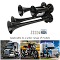 Miniatyrbilde 8 av 8: 4 Trompeter Luftkompressor Horn 150DB 12V Super Høy Universal Passform for Biler Lastebiler Båter Tog