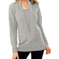 Miniatyrbild 2 av 2: 2 i 1 Långärmad Tröja Casual Enfärgad Lös Mjuk Elegant Bekväm Pullover Blus för Kvinnor Grå XL