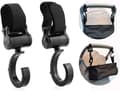 Set med 2 roterande barnvagnskrokar 14*5cm, Universal barnvagnstillbehör Krok Väskhållare