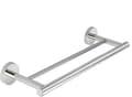 Badeværelse Håndklædeholder Dobbelt Stænger Rustfrit Stål Vægmonteret Håndklædeholder 40cm, Rund Base, Poleret Finish