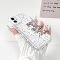 Pikkukuva 2 / 5: Yhteensopiva iPhone 12/12 Pro -kotelon kanssa, söpö peili rusetti rakkaus sydän kuvio tytöille, nauha design, iskunkestävä suojaava puhelin iPhone 12/12 Pro