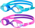 Simglasögon för barn, 2-pack simglasögon läcker inte anti-dimma simglasögon för barn pojkar flickor (ålder 6-14)