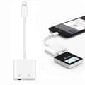 MH80Y Lightning 8Pin till 3.5mm+Lightning 8Pin Adapterkabel Stöd Laddning Ljud Samtal för iPhone