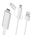 Pikkukuva 5 / 5: 3-in-1 Lightning/Type-C/Micro USB - HDMI HD -sovitinkaapeli iOS- ja Android-laitteiden peilaukseen