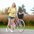Miniatyrbillede 3 af 5: Front Plastik Rattan Cykelkurv, Front Styr Lastkurv Opbevaring, PE Flet Cykel Justerbar Håndvævet