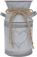 Miniatyrbild 1 av 2: Metall Shabby Chic Blomvas Rustik Kannvas Vintage Grå Vas 19 cm H