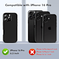 Miniatyrbillede 4 af 6: Silikone Etui Kompatibelt med iPhone 16 Pro Max Etui Blødt Ultra Tyndt Beskyttende Stødsikkert Flydende Silikone Telefon Etui, 6.1\" Midnats Sort