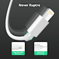 Miniatyrbild 3 av 5: 2-pack 1,8 m laddningskabel [Apple MFi-certifierad] 2,4 A Lightning till USB snabbladdningskabel för iPhone