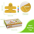 Miniatyrbild 2 av 5: Trästaplingsleksaker, 16 delar Figurbyggklossar, Pedagogiska, Sinnesutvecklande Byggleksaker, Presenter för 3-5 år gamla barn pojkar flickor