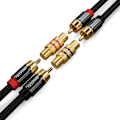 Pikkukuva 4 / 5: 2 kpl RCA-liitin - Musta ja punainen audio-videoadapteri - Naaras RCA-liittimet