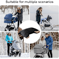 Miniatyrbilde 4 av 4: Vogn Fleece Håndmuffe | Vanntett Barnevogn Håndmuffe | Vindtett & Frostsikker Håndvarmer Tykkere Vinterhansker, Svart