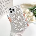 Pikkukuva 3 / 5: Yhteensopiva iPhone 14 Pro -kuoren kanssa, söpö peili rusetti rakkaus sydän kuvio tytöille, nauha design, iskunkestävä suojapuhelin iPhone 14 Pro