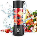 Miniatyrbilde 1 av 5: Bærbar Blender, med Oppladbar USB, 380 ml Reise Frukt og Grønnsaksjuicerkopp med 6 Blader