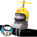 Pikkukuva 1 / 5: Pyöränkello valolla ja kypärällä - söpö eläinpyörän torvi, kojelaudan koristelelu moottoripyörän pyörän kellot kumikoristeet Duck helmet mouse