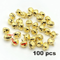 Miniatyrbillede 2 af 5: 100 Stykker Jingle Bells, Festdekorationer, Kæledyrsklokke, Smykkefremstilling, 12 mm (Guld)