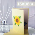 Pikkukuva 5 / 5: Auringonkukka Pop up -kortti, 3D-onnittelukortti, ainutlaatuinen lahja naisille ja tytöille, vuosipäivä, syntymäpäivä | Paranemiskortti | Kiitoskortti